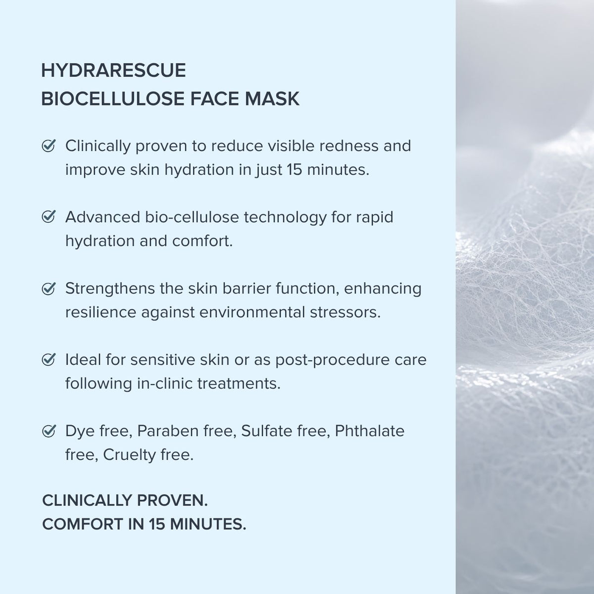 Masque facial en biocellulose HydraRescue